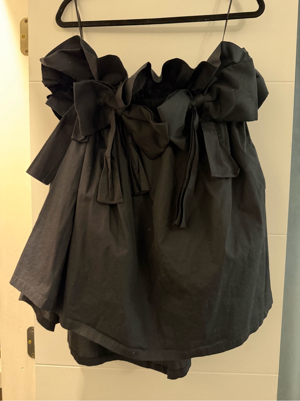 Black Ruffle-bow top